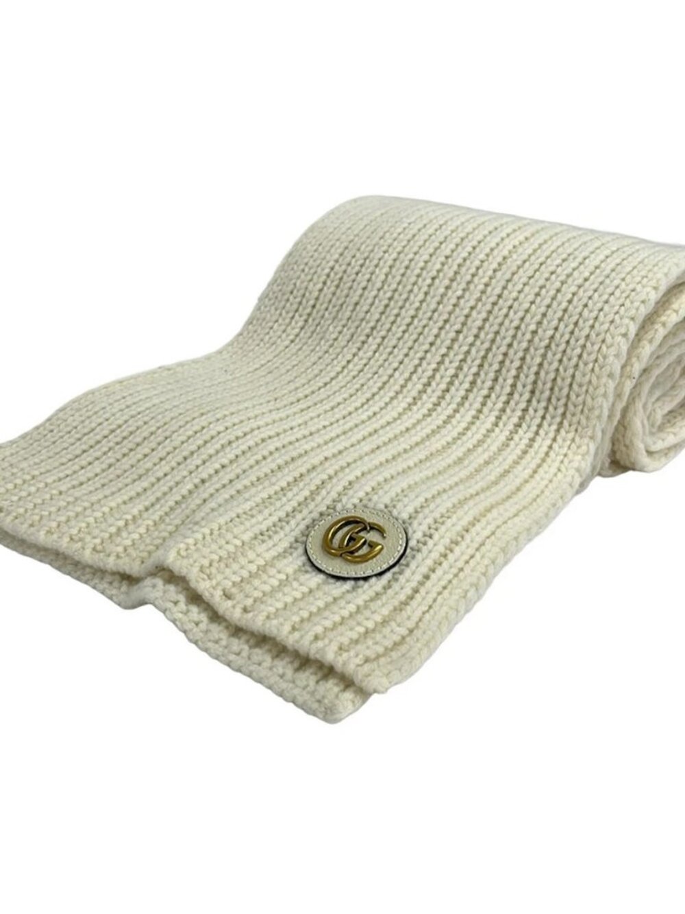 GUCCI 773426 Cream Wool Cashmere Scarf